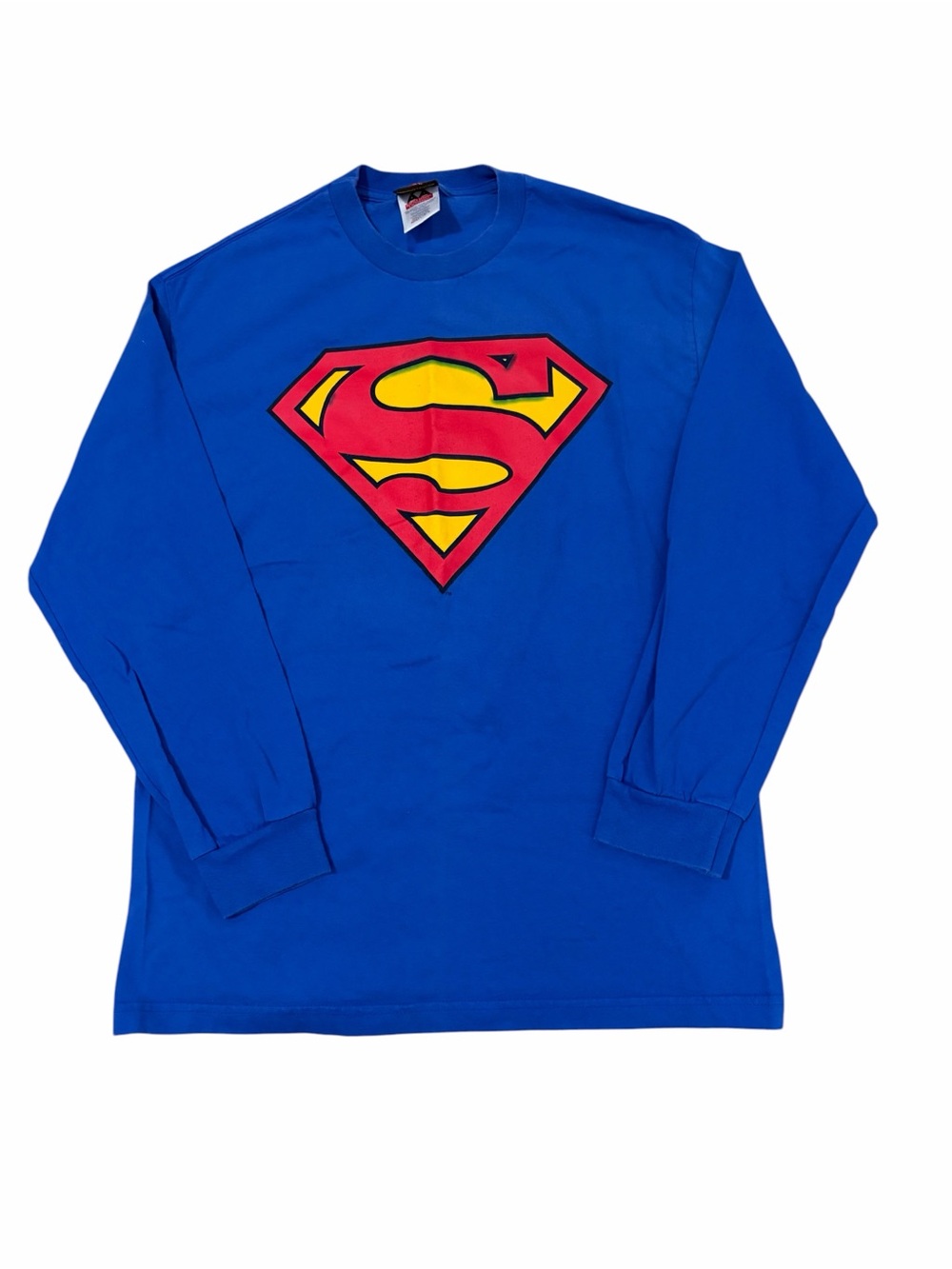 VTG NOS SuperMan Warner Bros Long Sleeve Shirt Men’s Large 2001 Y2K DC Comics